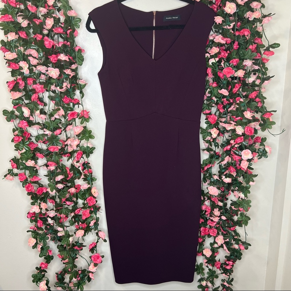 Deep Plum Purple Sheath Dress Womens XS